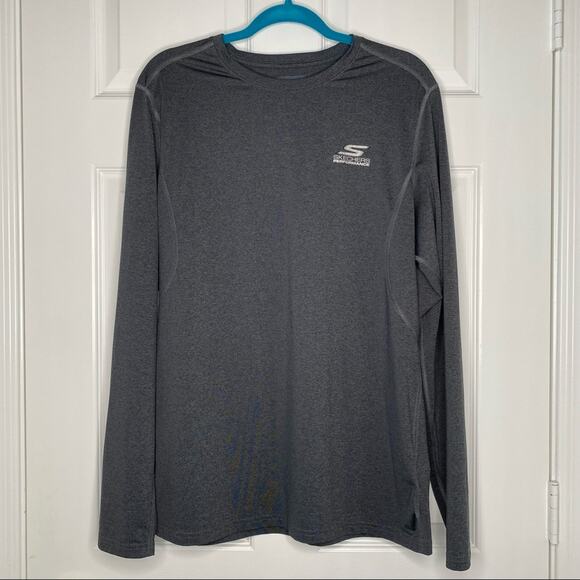 SKECHERS Mens Long Sleeve Performance Pullover Athletic Workout Shirt Size Large - Picture 1 of 6